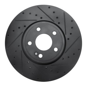 Mercedes-Benz A220 Brake Rotor (1) - Front Right - R1 Concepts - Drilled & Slotted - Black - `19-`26